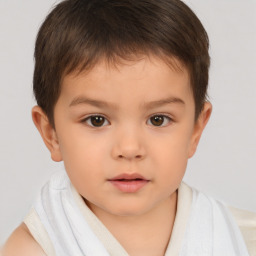 Neutral white child male with short  brown hair and brown eyes