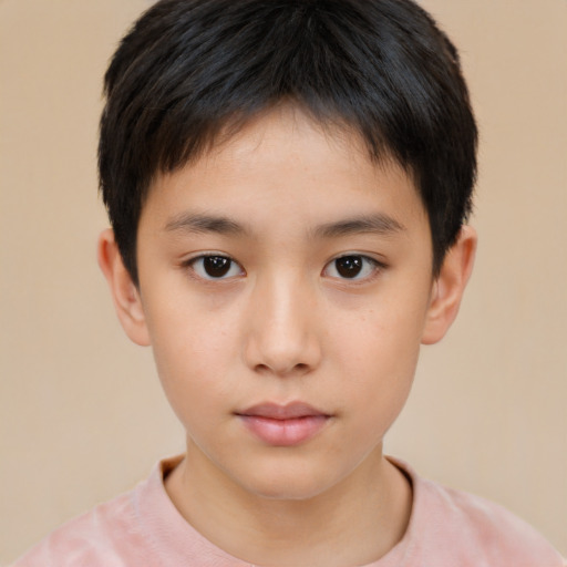 Neutral white child male with short  brown hair and brown eyes