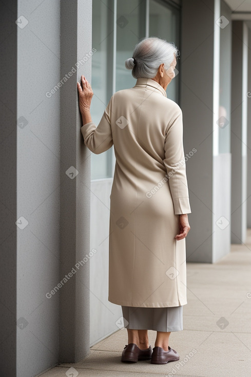 Elderly female with  gray hair