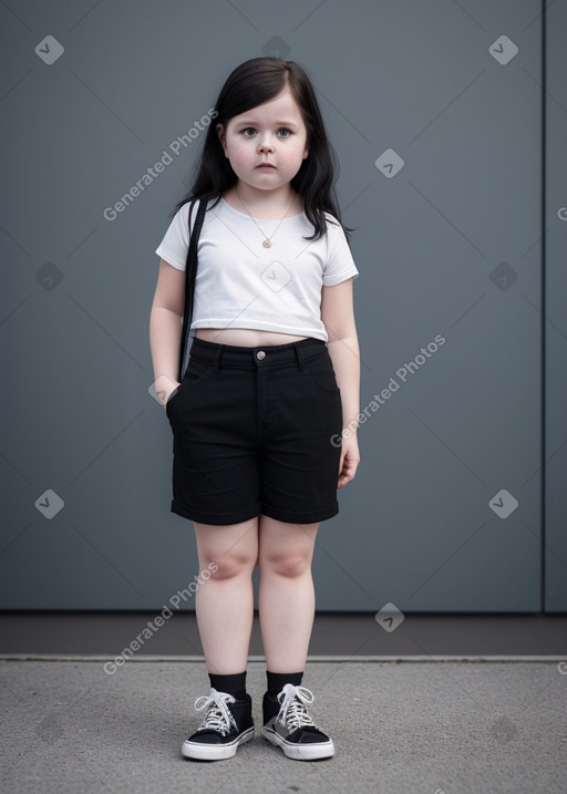 Icelandic child girl with  black hair