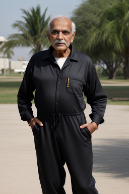 Indian elderly male with  black hair