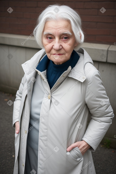 Danish elderly female with  white hair