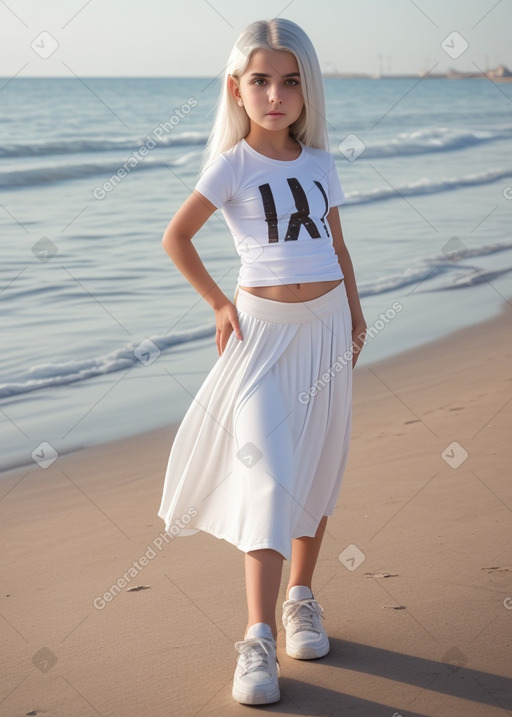 Turkish child girl with  white hair