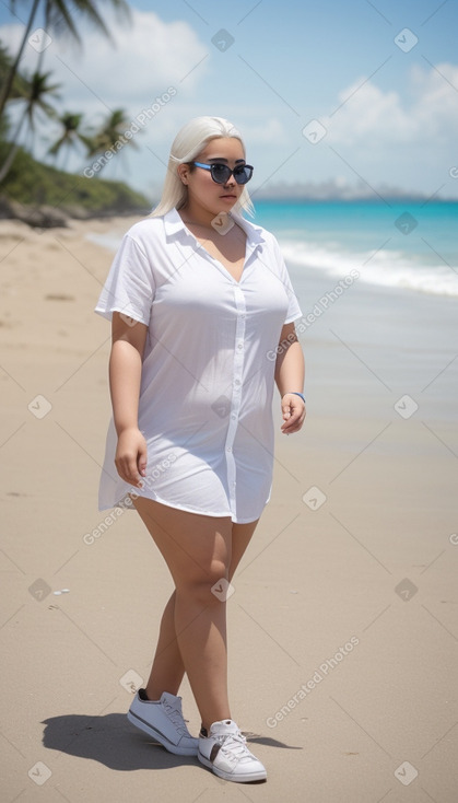 Venezuelan young adult female with  white hair