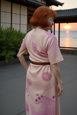 Japanese elderly female with  ginger hair