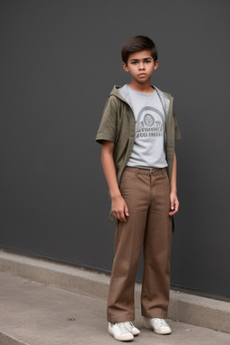 Bolivian teenager boy with  brown hair