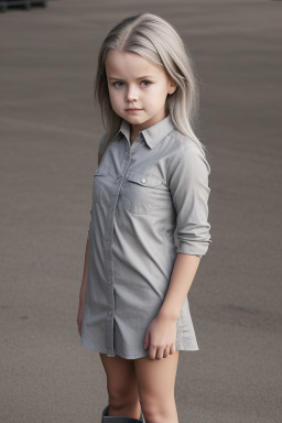 Danish child girl with  gray hair