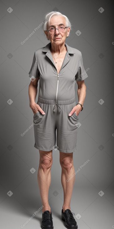 Italian elderly non-binary with  gray hair