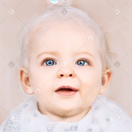 Neutral white child female with short  brown hair and blue eyes