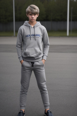 Norwegian teenager boy with  gray hair