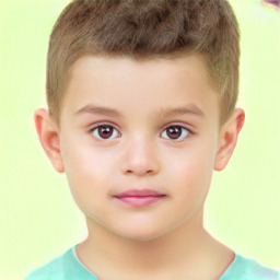 Neutral white child male with short  brown hair and brown eyes