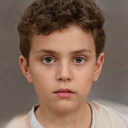 Neutral white child male with short  brown hair and brown eyes