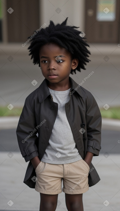 African american child boy with  black hair