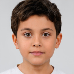 Neutral white child male with short  brown hair and brown eyes