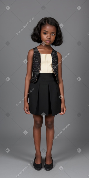 African american child girl with  black hair