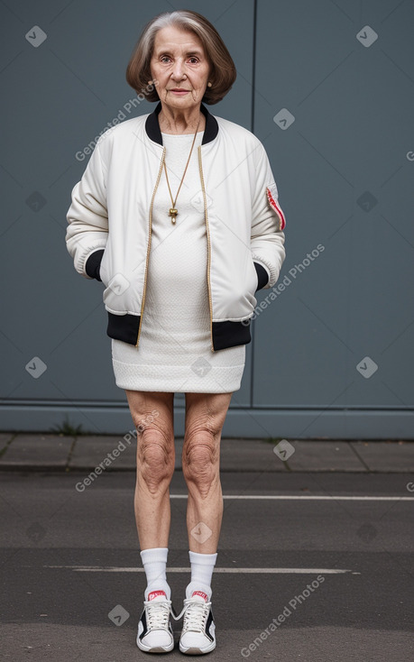 Polish elderly female with  brown hair