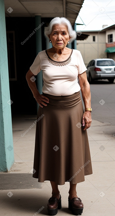 Bolivian elderly female with  brown hair