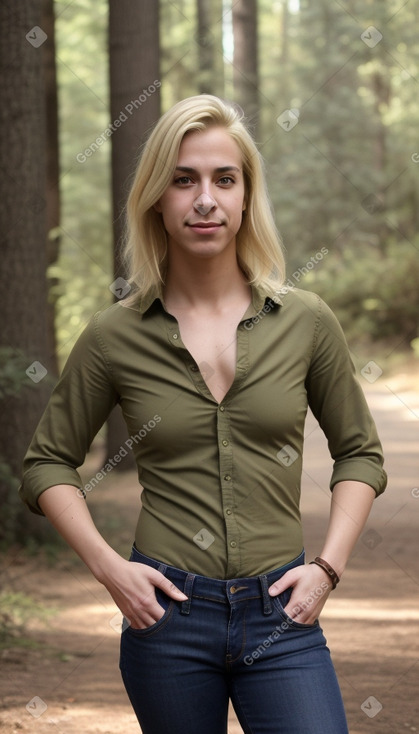 Chilean adult non-binary with  blonde hair