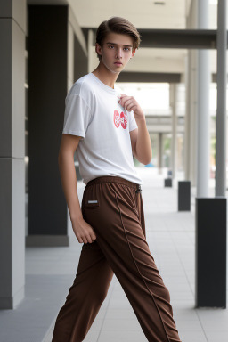 Austrian teenager male with  brown hair