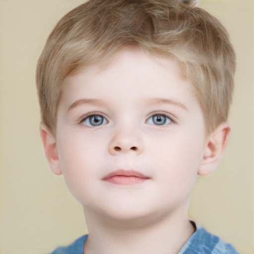 Neutral white child male with short  brown hair and grey eyes