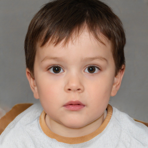 Neutral white child male with short  brown hair and brown eyes