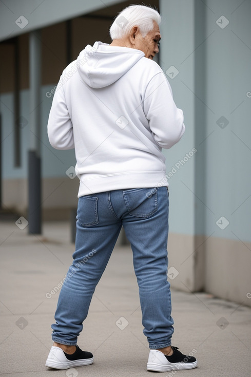 Vietnamese elderly male with  white hair