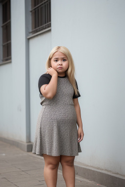 Bolivian child girl with  blonde hair