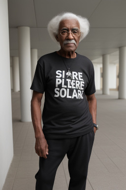 African american elderly male with  black hair