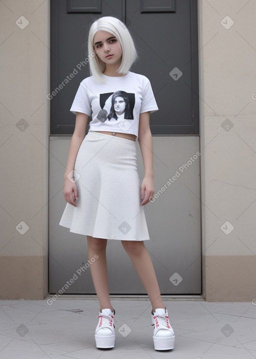 Syrian teenager female with  white hair