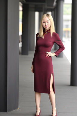 Chinese adult female with  blonde hair