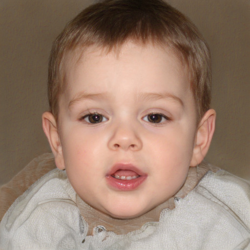 Neutral white child male with short  brown hair and brown eyes