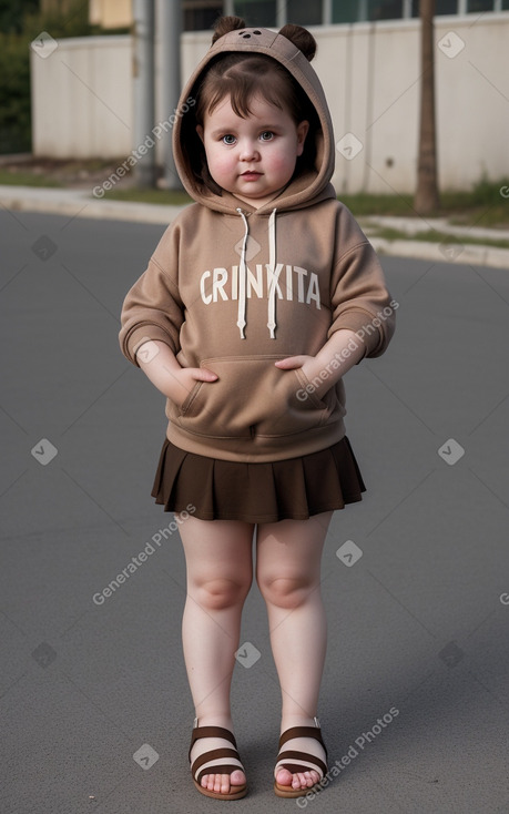 Croatian infant girl with  brown hair