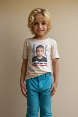 Jordanian child boy with  blonde hair