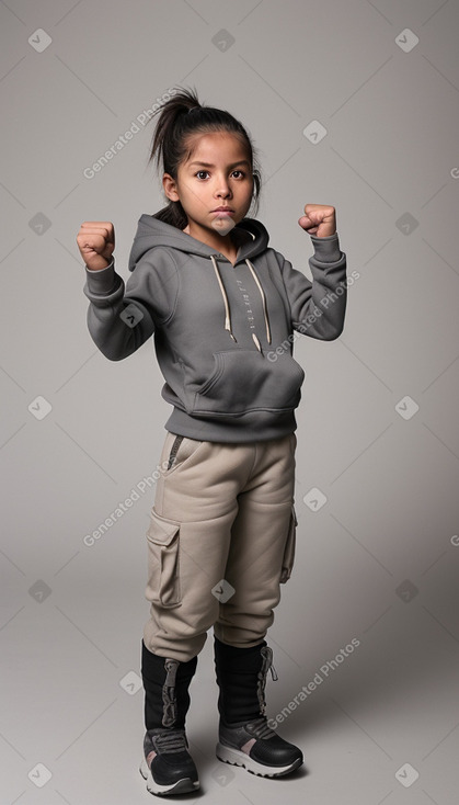 Peruvian child girl with  gray hair