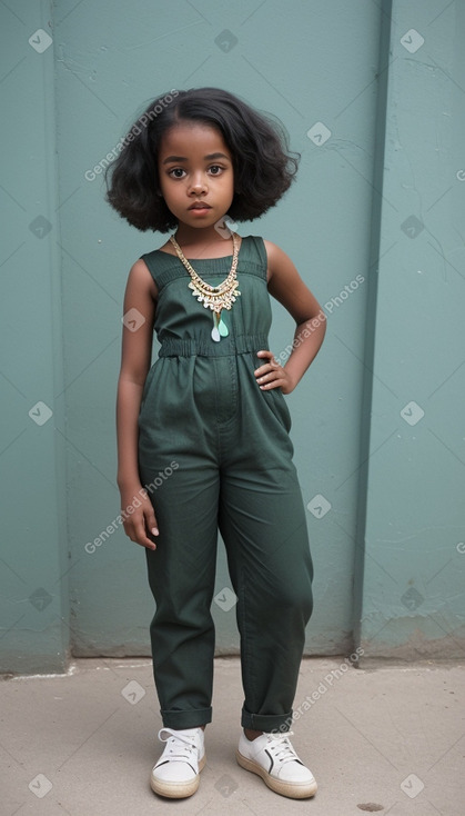 African american child girl with  black hair