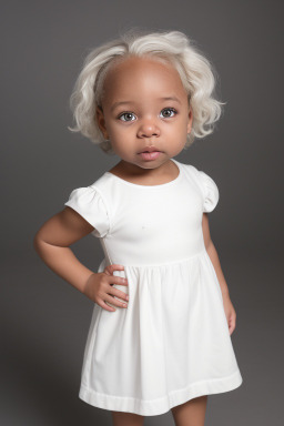 African american infant girl with  white hair