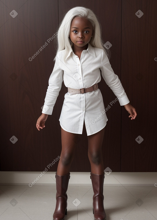 Child female with  white hair