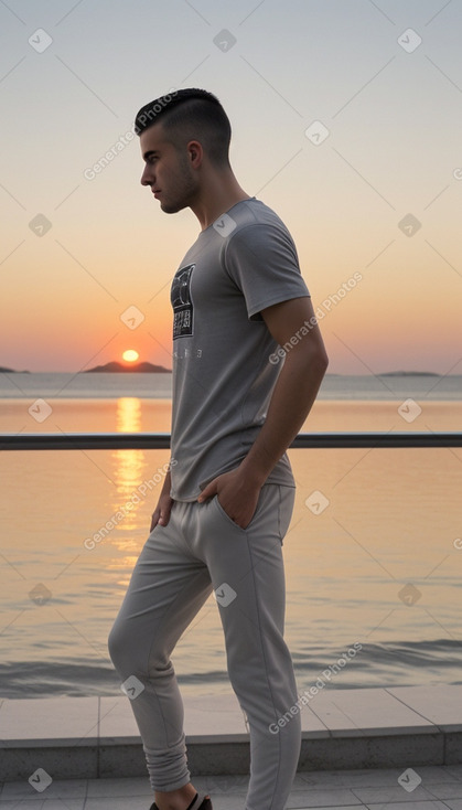 Albanian young adult male with  gray hair