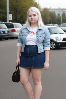 Canadian teenager girl with  white hair