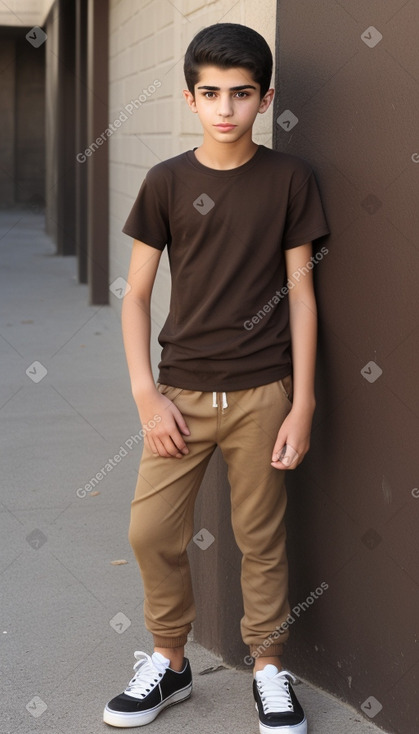 Iraqi teenager boy with  brown hair