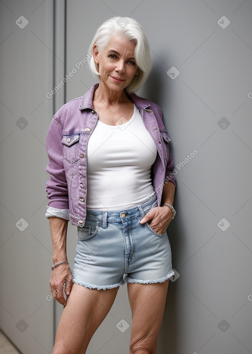 American 45 years female with  white hair