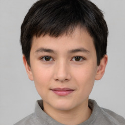 Neutral asian young-adult male with short  brown hair and brown eyes