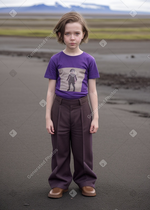 Icelandic child non-binary with  brown hair