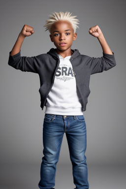 African american child boy with  white hair