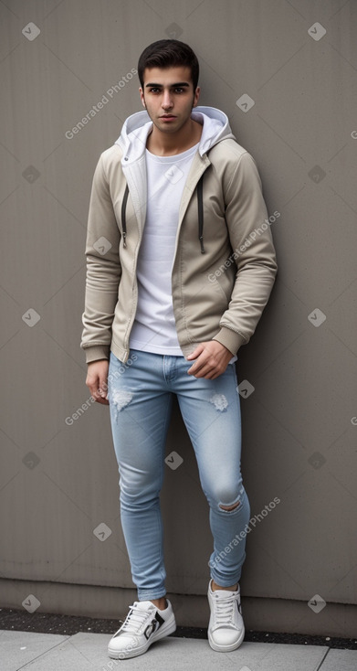 Lebanese young adult male with  brown hair