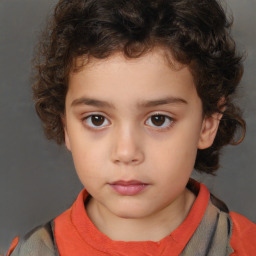 Neutral white child female with short  brown hair and brown eyes