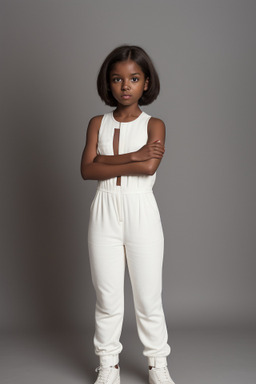 African american child female with  brown hair