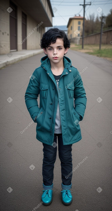 Italian child boy with  black hair