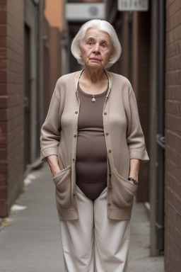 Caucasian elderly female with  white hair