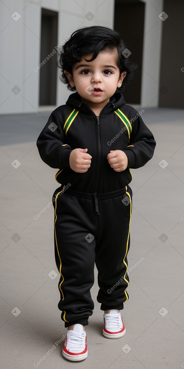 Iranian infant boy with  black hair